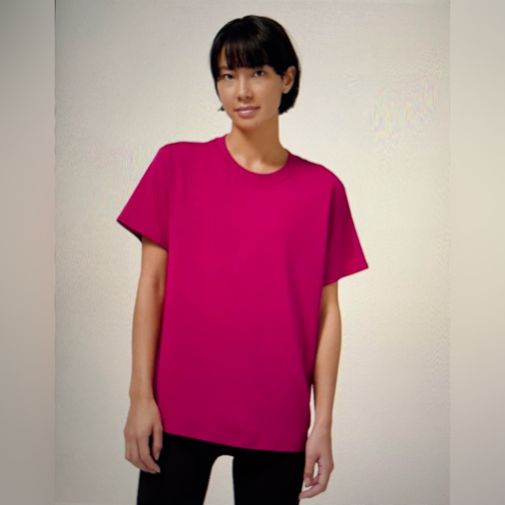 Lululemon All Yours Cotton T-Shirt Color Ripened Raspberry Size 2